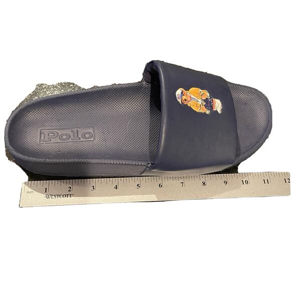 Polo Ralph Lauren Cayson Bear Pool Slide Men\'s Size 11 / 11.5 Navy Blue Sandals main image 6
